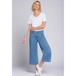 Current/Elliott‎ Womens The Forum Wide Leg Jeans High Rise Whirlwind Blue Sz 27